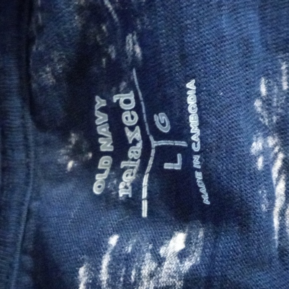Old Navy Navy White Relaxed T-Shirt L - Picture 3 of 4